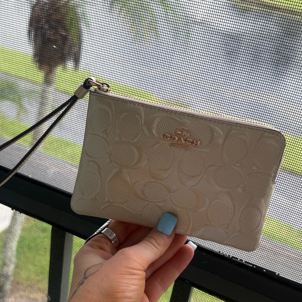 Coach Cream Wristlet